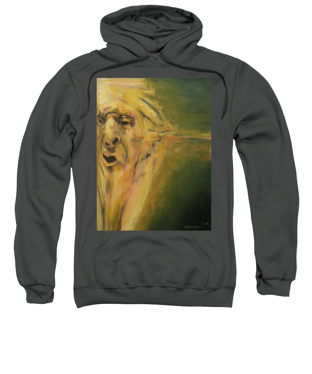 #art Sweatshirt featuring the painting Head Study 44 by Veronica Huacuja