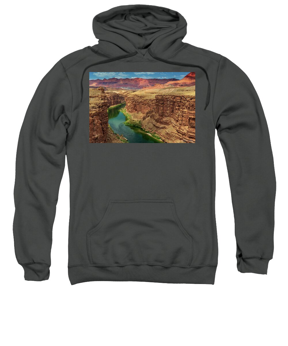 Arizona Grand Canyon Marble Cliffs Colorful Rock Landscape Lee's Ferry Headwaters Colorful Fstop101 Sweatshirt featuring the photograph Headwaters of the Grand Canyon by Geno Lee