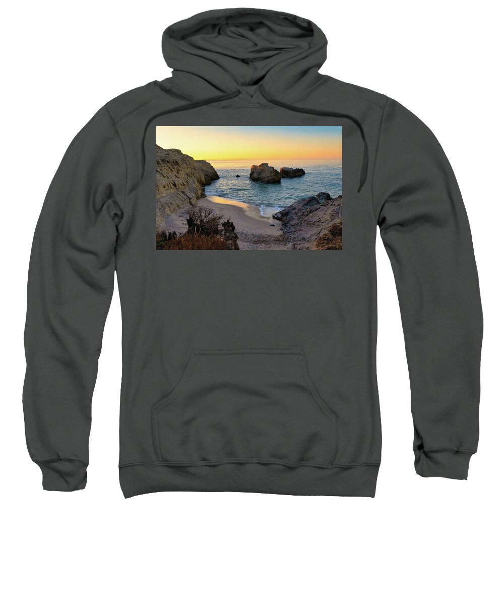 Beach Sweatshirt featuring the photograph Hidden Cove at Sunrise by Matthew DeGrushe
