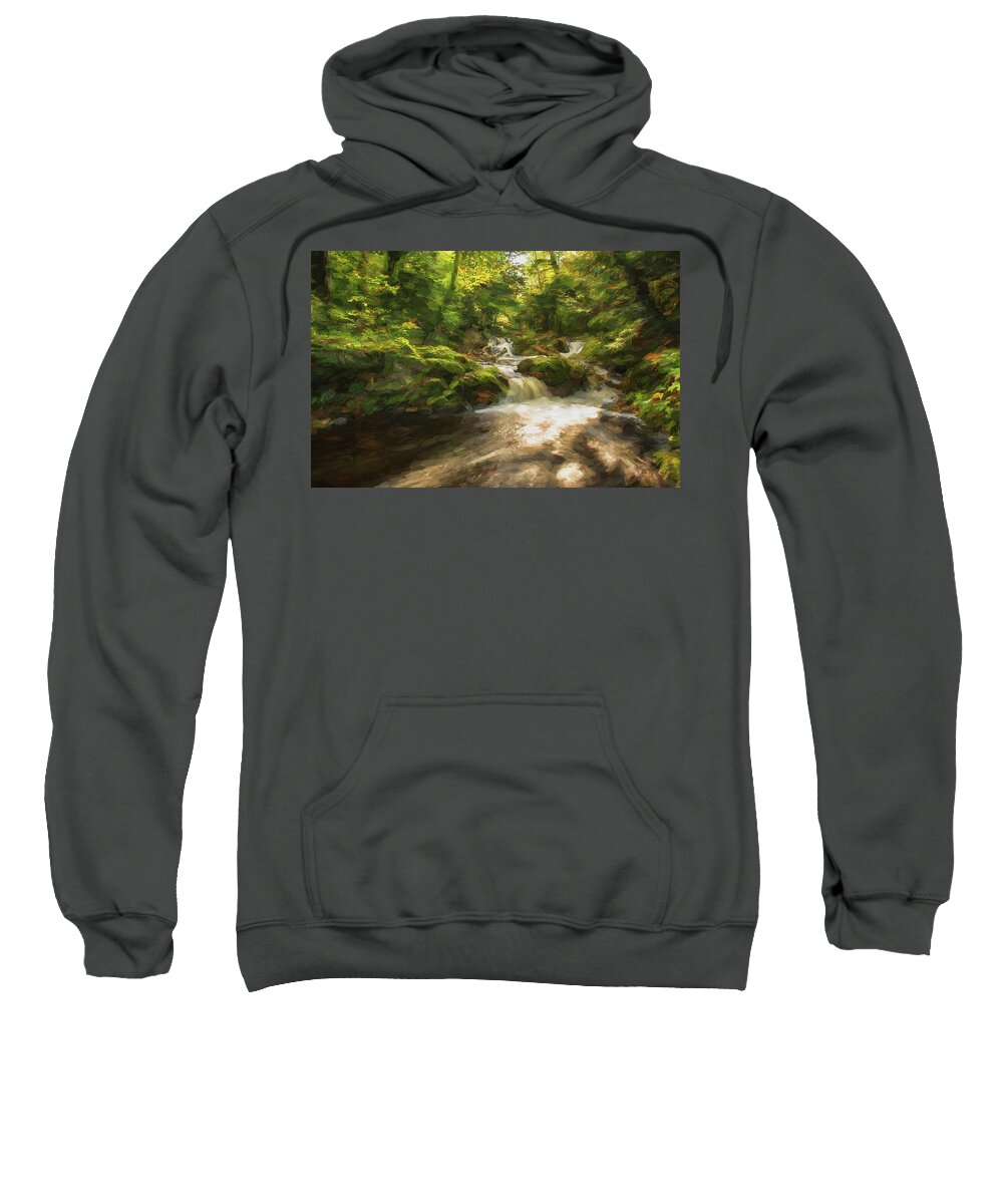 Fall Sweatshirt featuring the photograph Hidden Falls by Linda Shannon Morgan