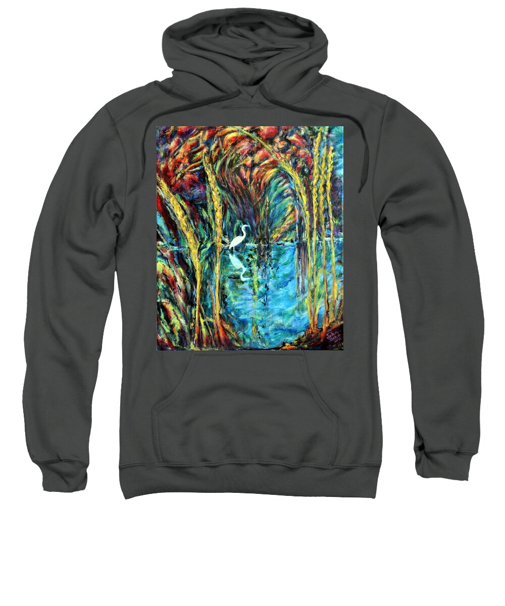 Impressionism Sweatshirt featuring the painting Hidden Pond by John Bohn