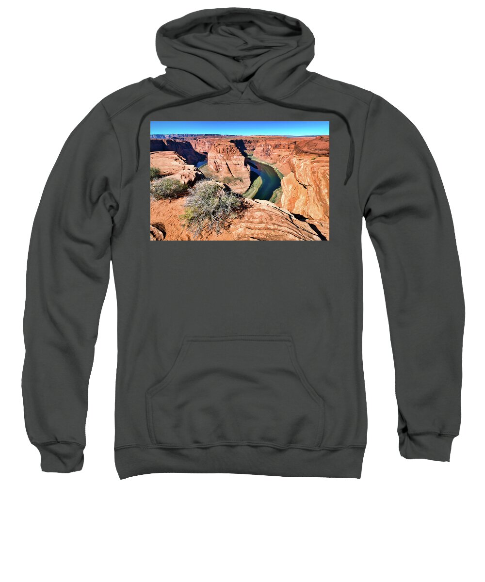 Horseshoe Bend Sweatshirt featuring the photograph Hiding Horseshoe Bend by American Landscapes