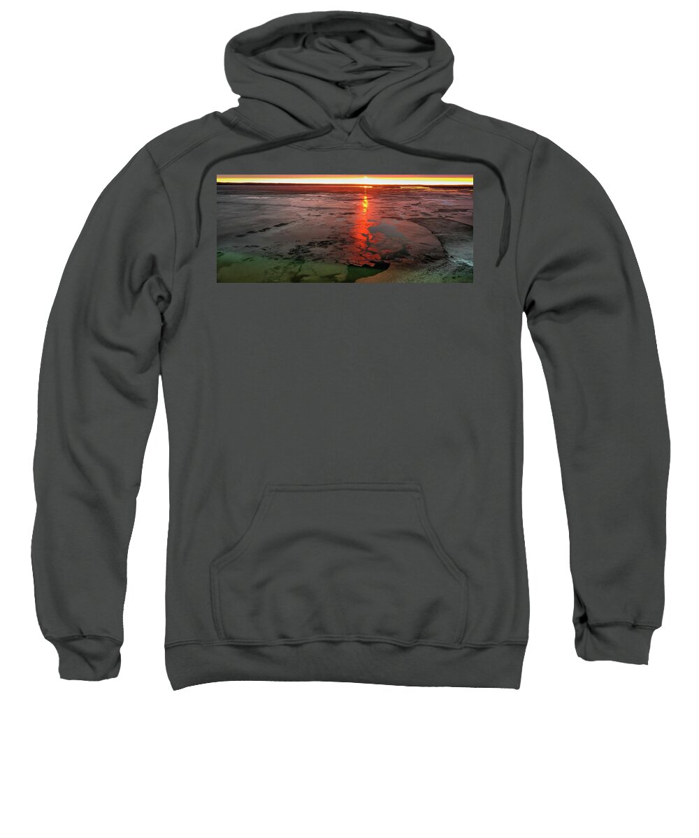 Higgins Lake Sweatshirt featuring the photograph Higgins Lake Ice Puzzle by Joe Holley