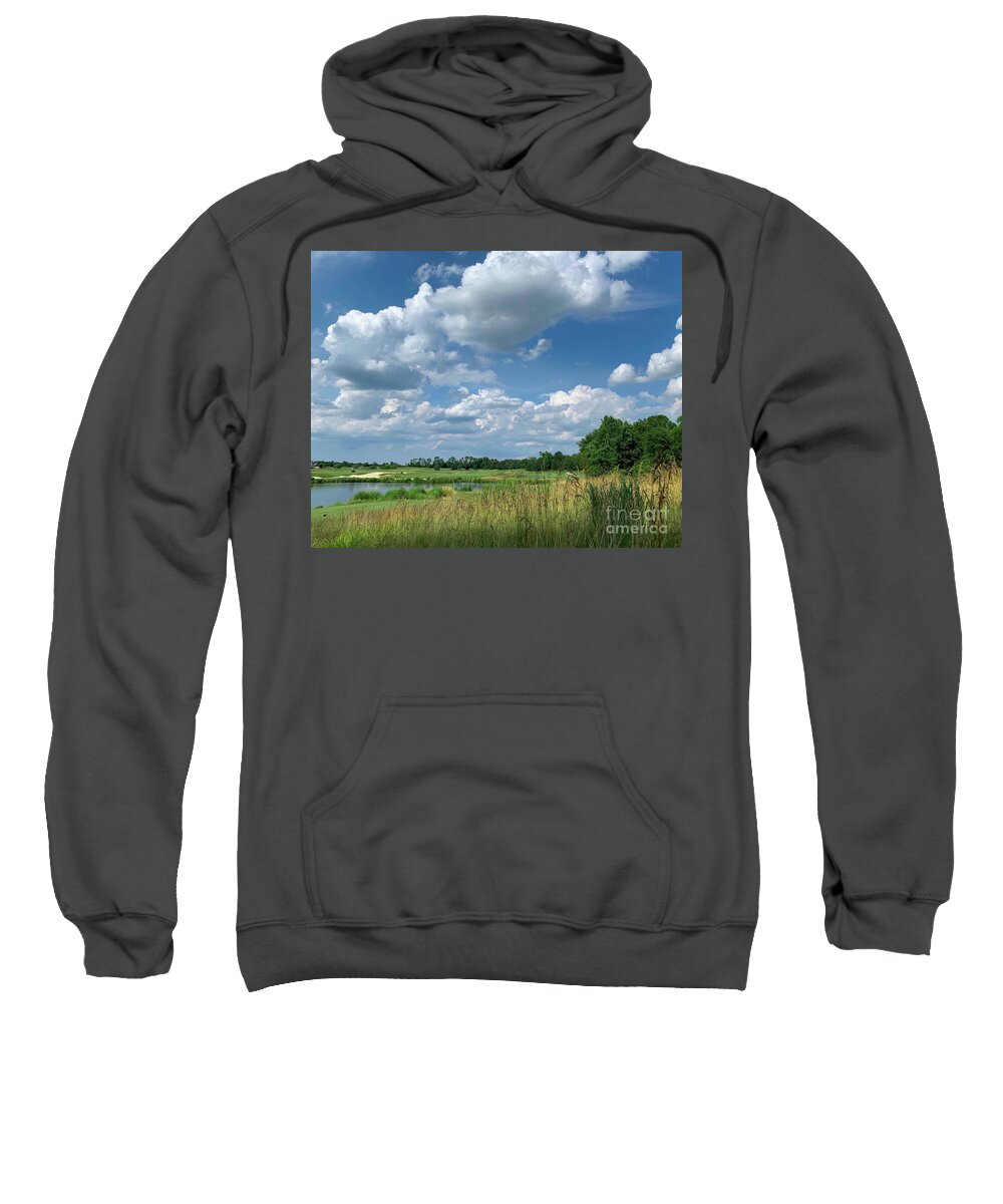 Golf Course View Sweatshirt featuring the photograph Hole 18 Laurel Creek by Jan Daniels