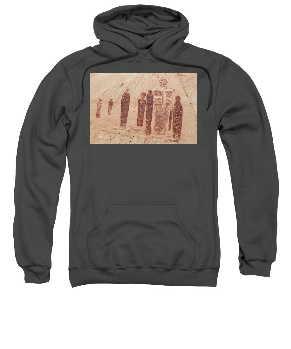 Barrier Canyon Sweatshirt featuring the photograph Holy Ghost Panel in Horseshoe Canyon by Kathleen Bishop