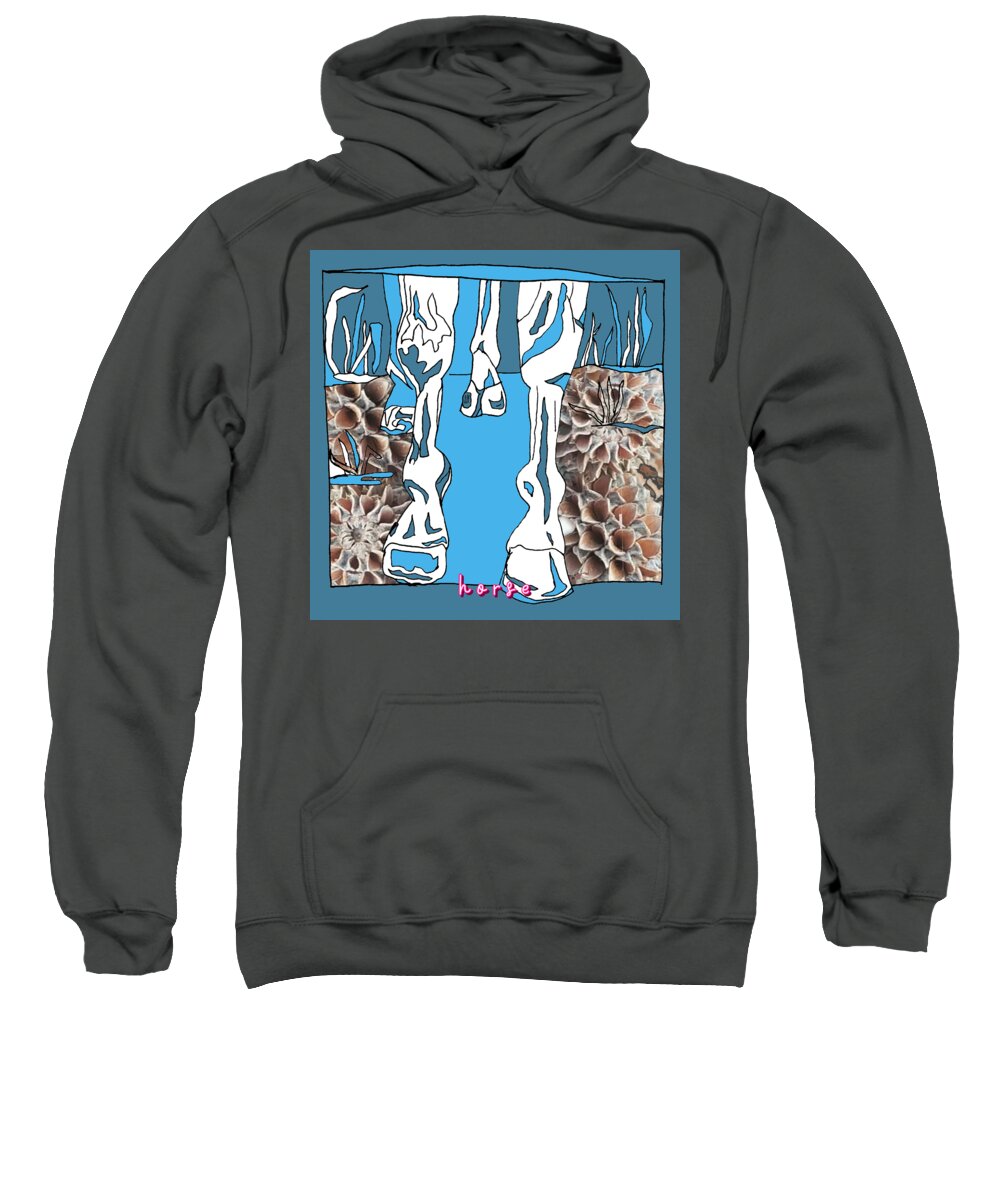 Drawing And Photography Sweatshirt featuring the drawing Horse by Carol Rashawnna Williams