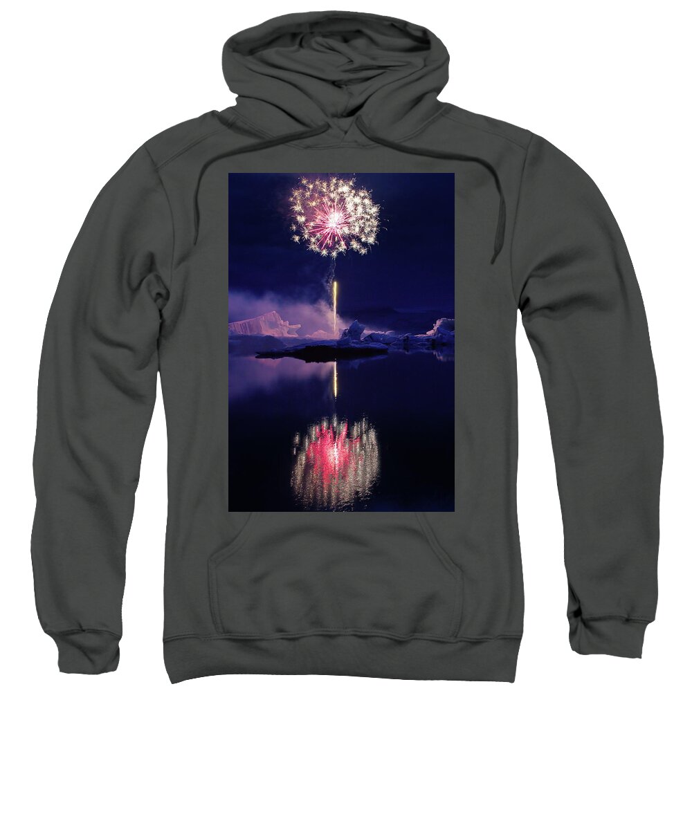 Fireworks Sweatshirt featuring the photograph Icelandic dandelion by Christopher Mathews