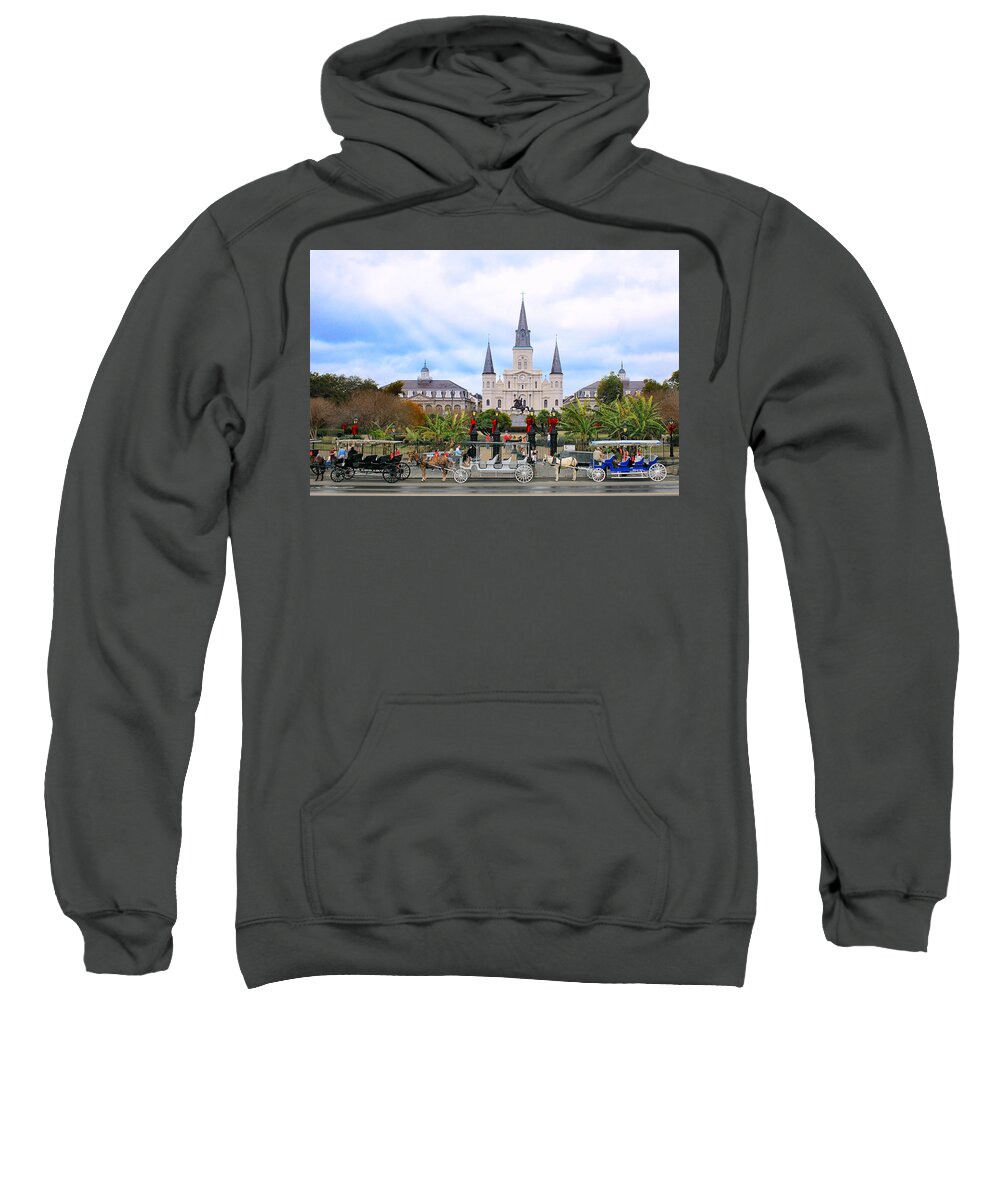 New Orleans Sweatshirt featuring the photograph In Christmas Mist by Iryna Goodall