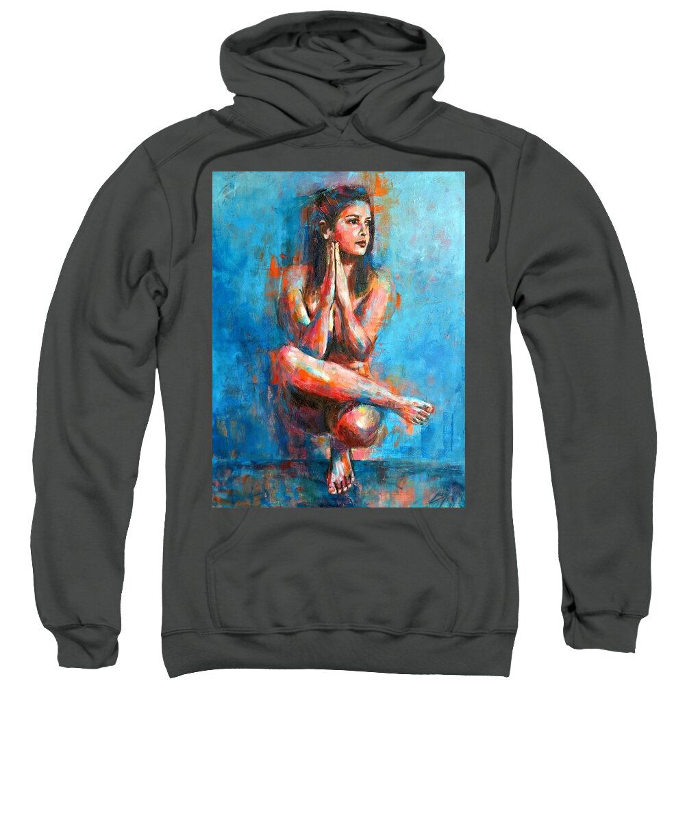  Sweatshirt featuring the painting In the Wind of Change by Luzdy Rivera