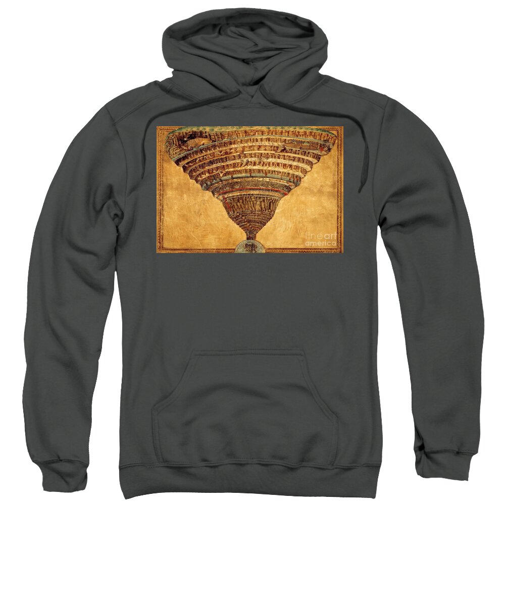 Botticelli Inferno Map Of Hell Sweatshirt featuring the painting Inferno by Sandro Botticelli