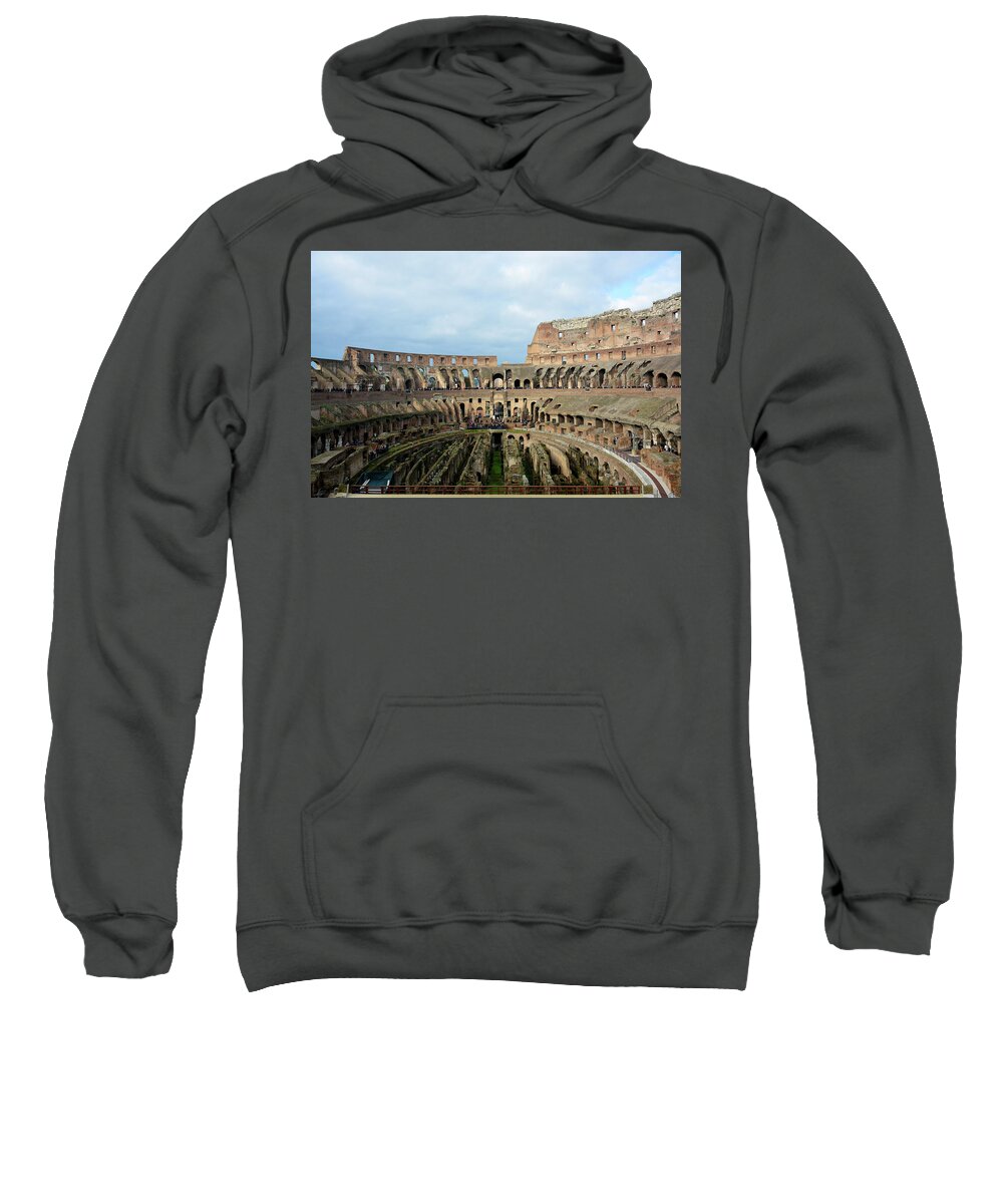Colesseum Sweatshirt featuring the photograph Inside the Colosseum by Regina Muscarella