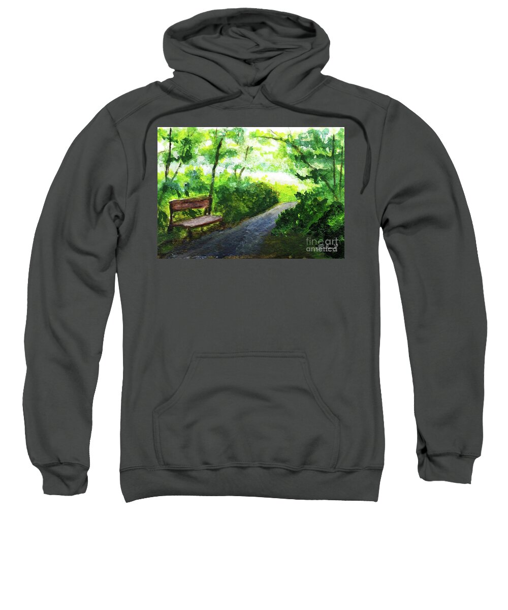 Sherril Porter Sweatshirt featuring the painting Into The Sacred Grove by Sherril Porter