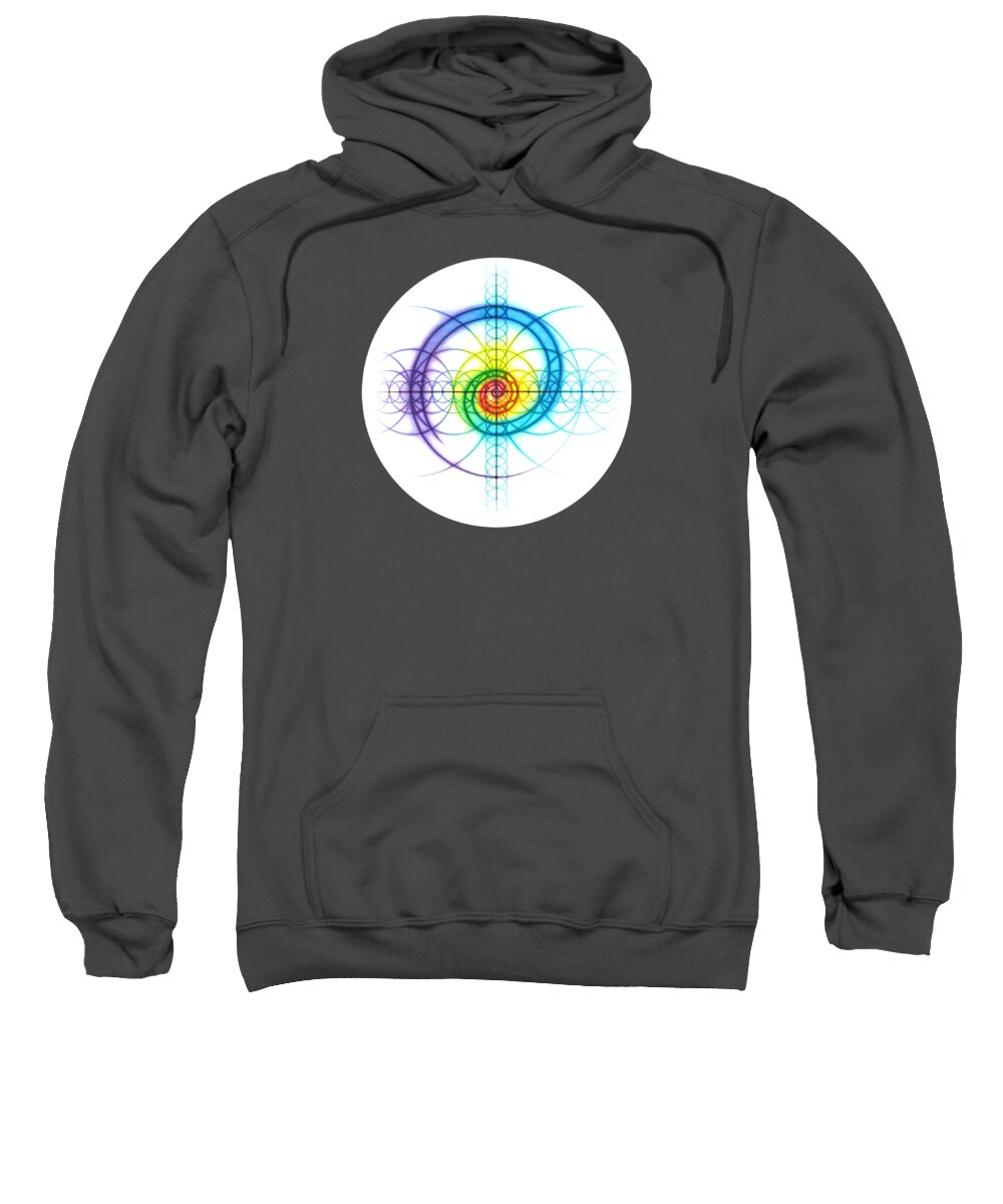 Spiral Sweatshirt featuring the drawing Intuitive Geometry Spectrum Spiral by Nathalie Strassburg