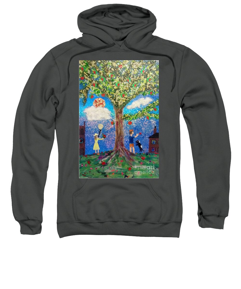Tree Sweatshirt featuring the mixed media Investigating Gravity by David Westwood