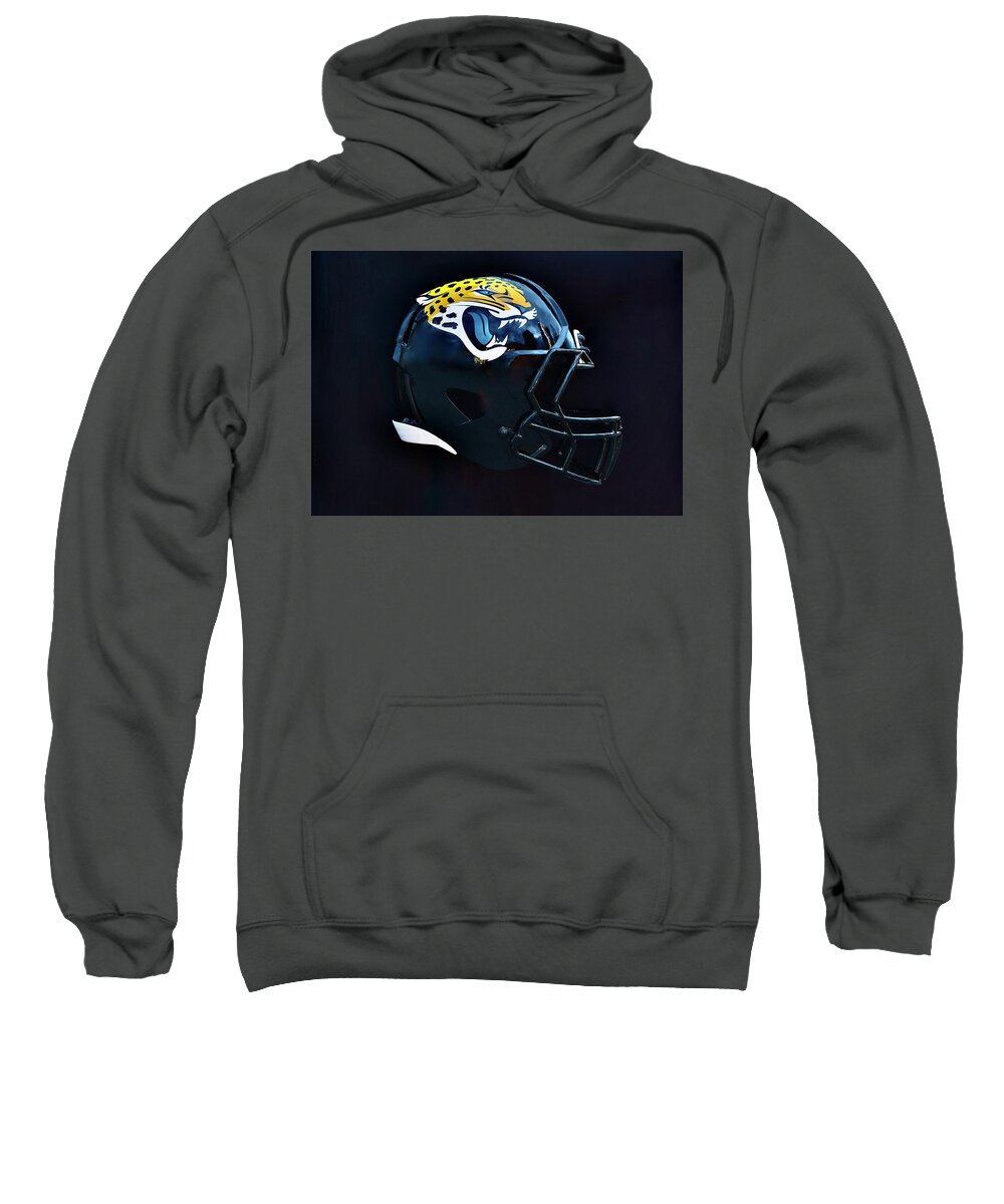 Jacksonville Sweatshirt featuring the photograph Jaguar Football by Frozen in Time Fine Art Photography