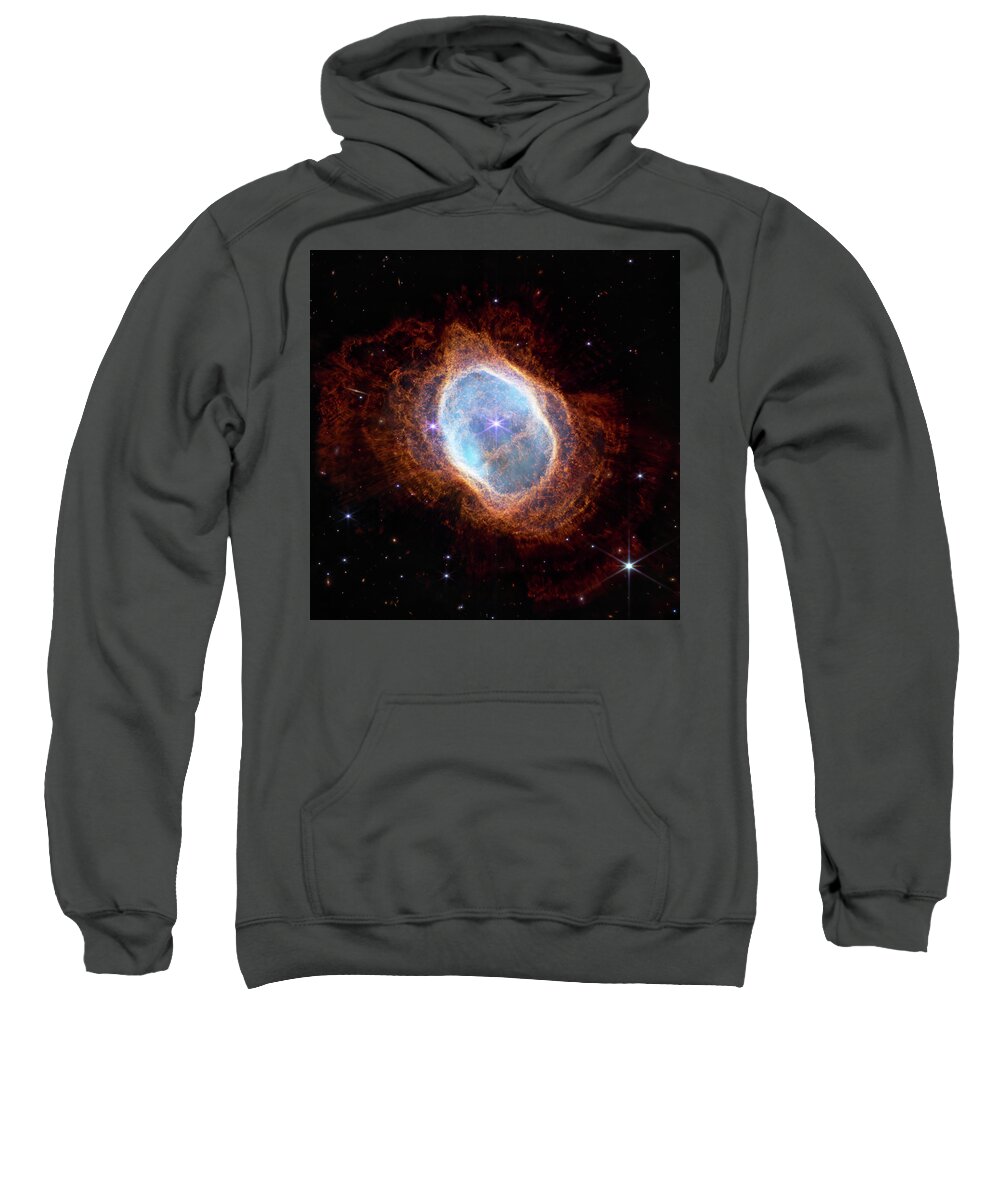 James Webb Telescope Sweatshirt featuring the photograph James Webb Telescope - Southern Ring Nebula by Adam Romanowicz