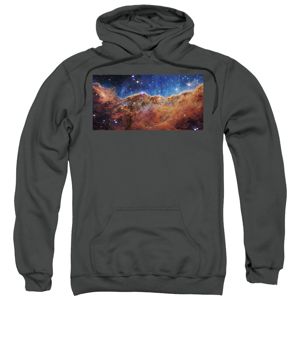 3scape Sweatshirt featuring the photograph James Webb Telescope The Cosmic Cliffs in Carina by Adam Romanowicz