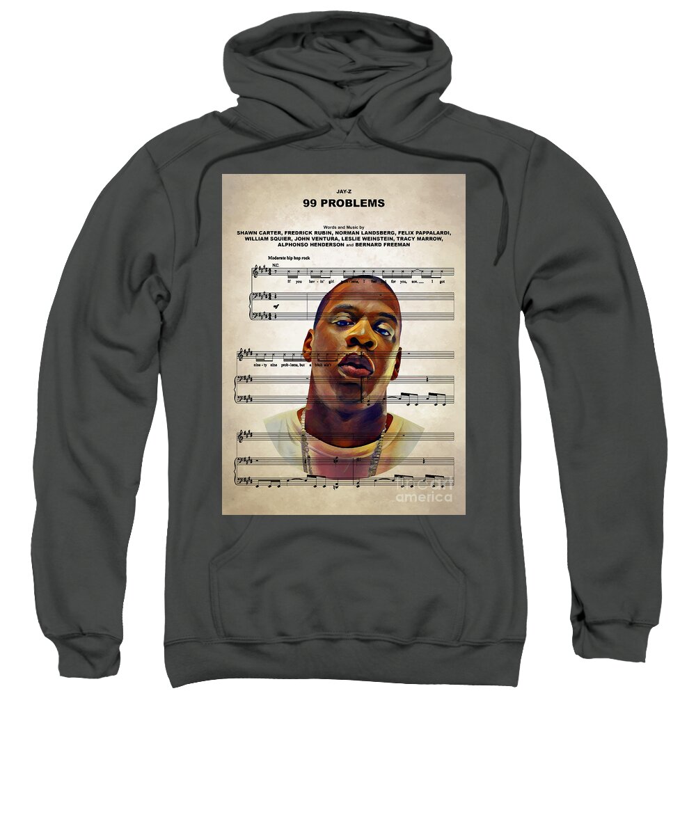 Jay-z Sweatshirt featuring the digital art Jay-Z - 99 Problems by Bo Kev