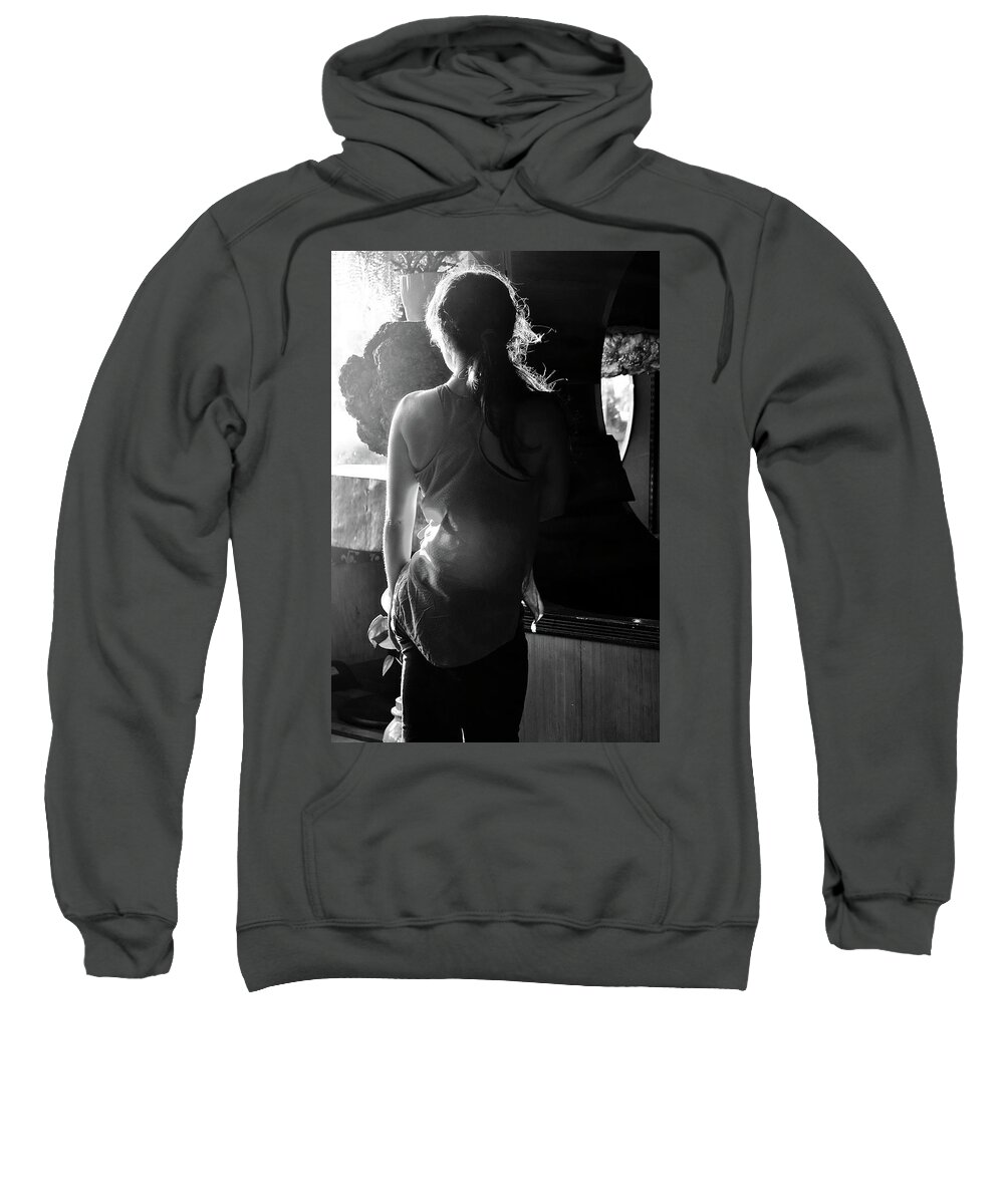 Black And White Sweatshirt featuring the photograph Jessie by Mike Reilly
