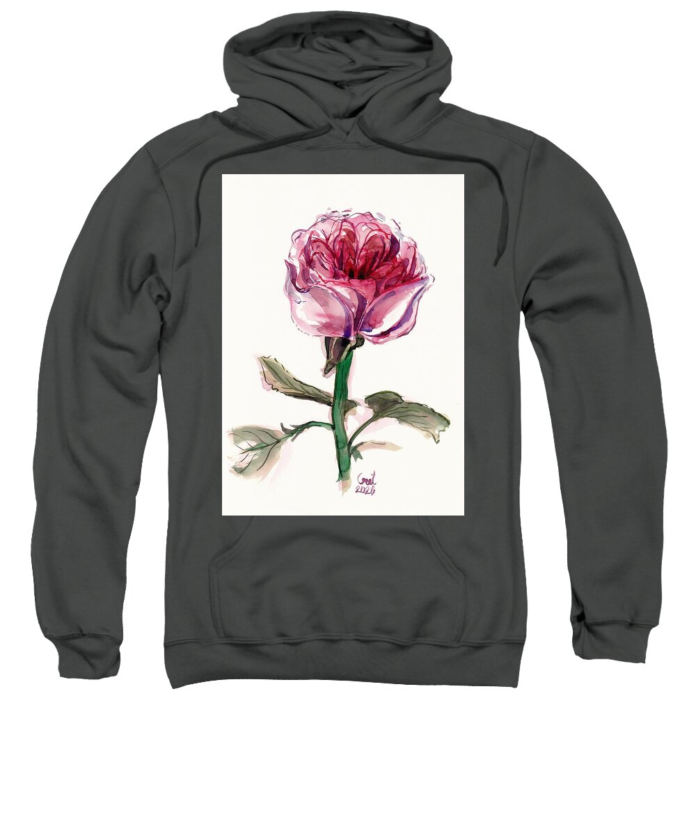 Flower Sweatshirt featuring the painting Juliet Rose by George Cret