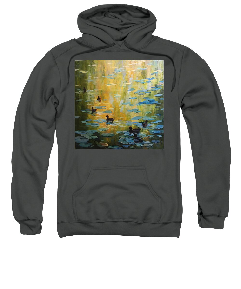 Ducks Sweatshirt featuring the painting Just Ducky by Judy Rixom
