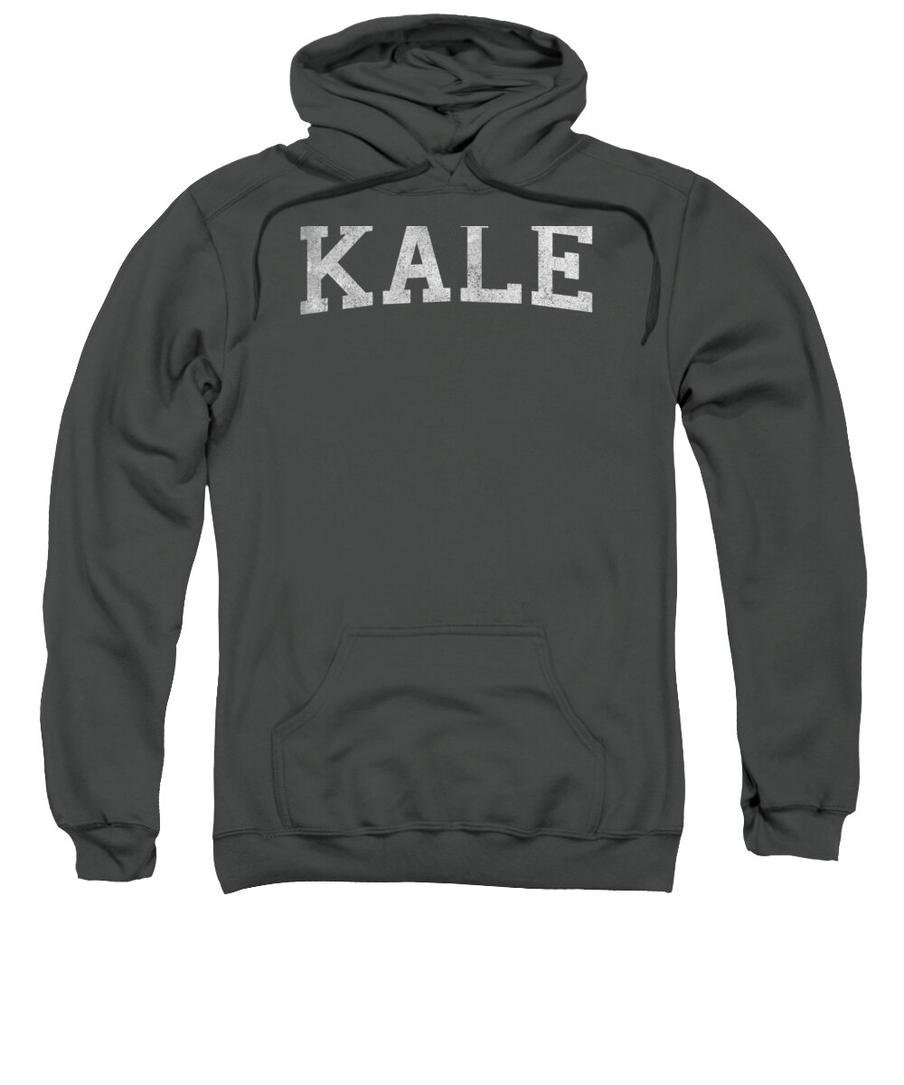Funny Sweatshirt featuring the digital art Kale University Vegan Vegetarian by Flippin Sweet Gear