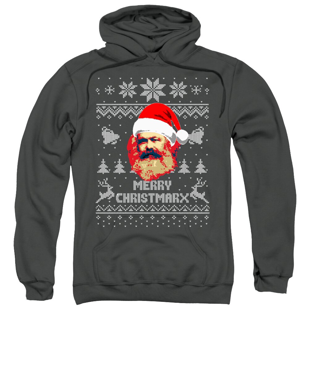 Santa Sweatshirt featuring the digital art Karl Marx Merry Christmarx by Filip Schpindel