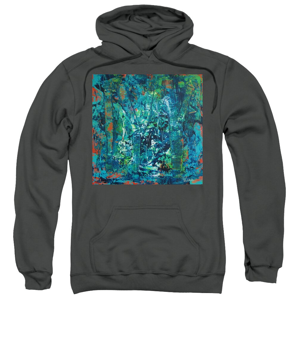 Abstract Sweatshirt featuring the painting Keeping Still by Dick Richards