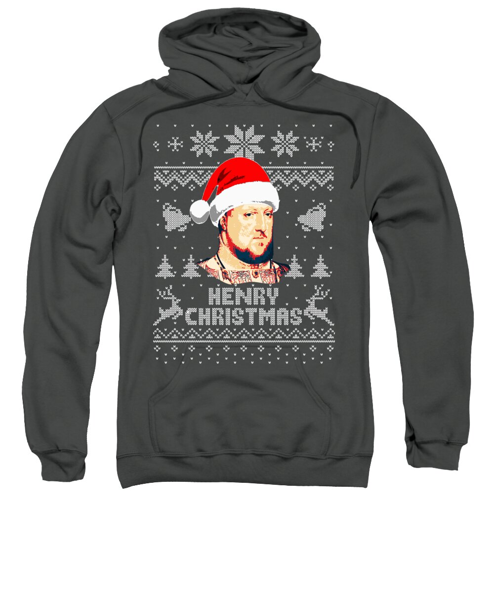 England Sweatshirt featuring the digital art King Henry the 8th Henry Christmas by Filip Schpindel