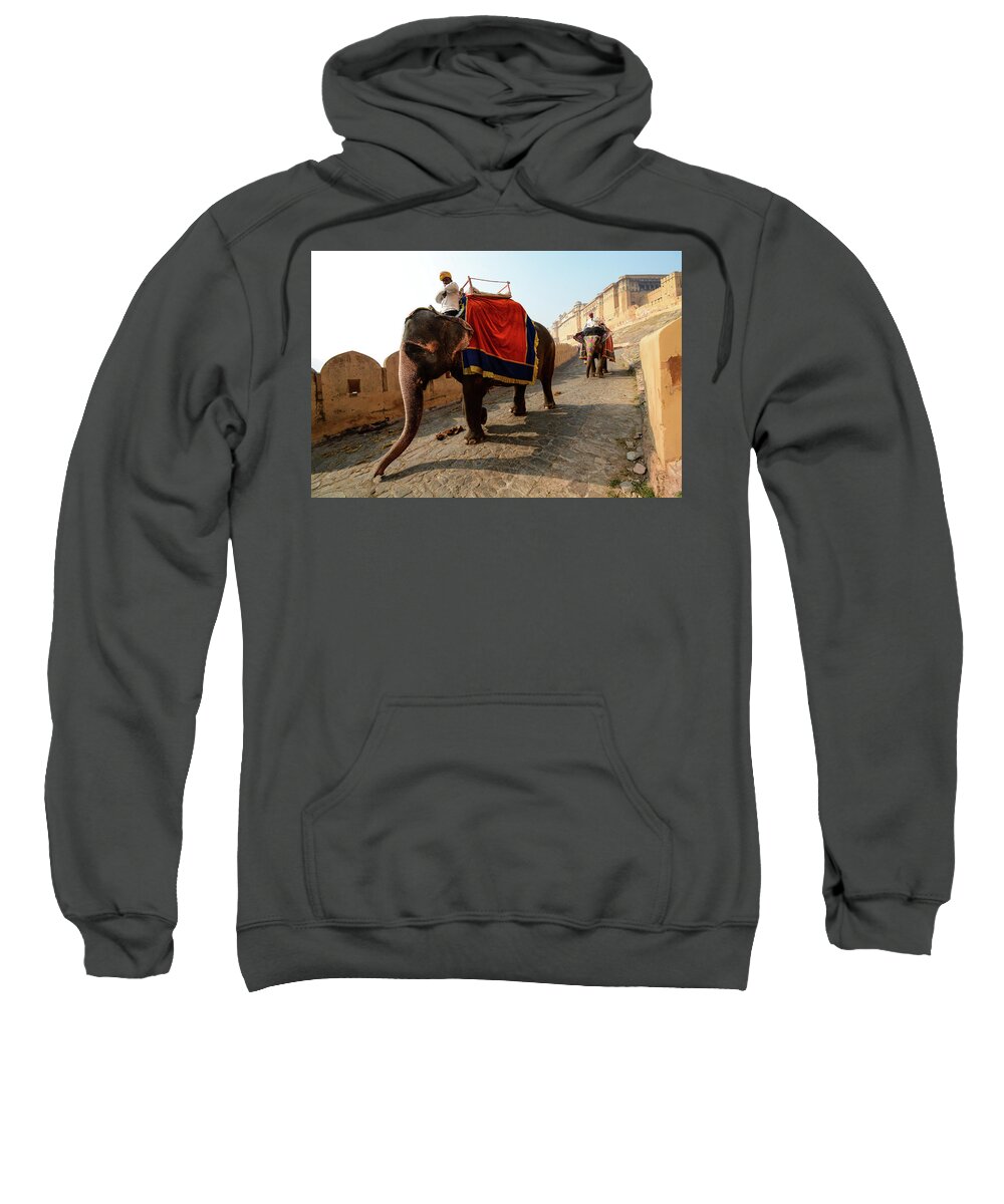 India Sweatshirt featuring the photograph Kingdom Come II - Amber Fort, Rajasthan. India by Earth And Spirit