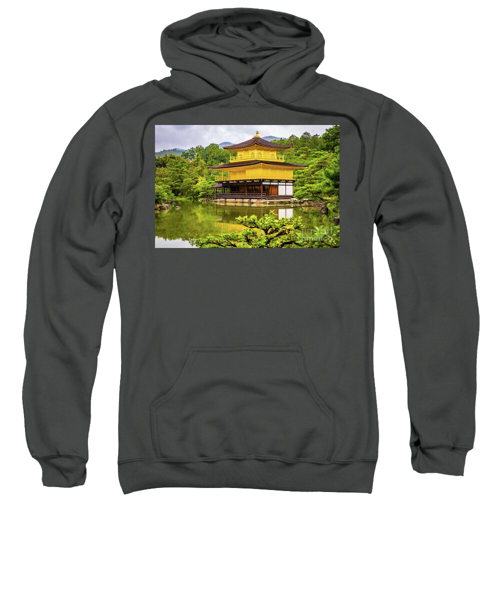 Kinkakuji Sweatshirt featuring the photograph Kinkaku-ji or golden pavilion, Kyoto by Lyl Dil Creations
