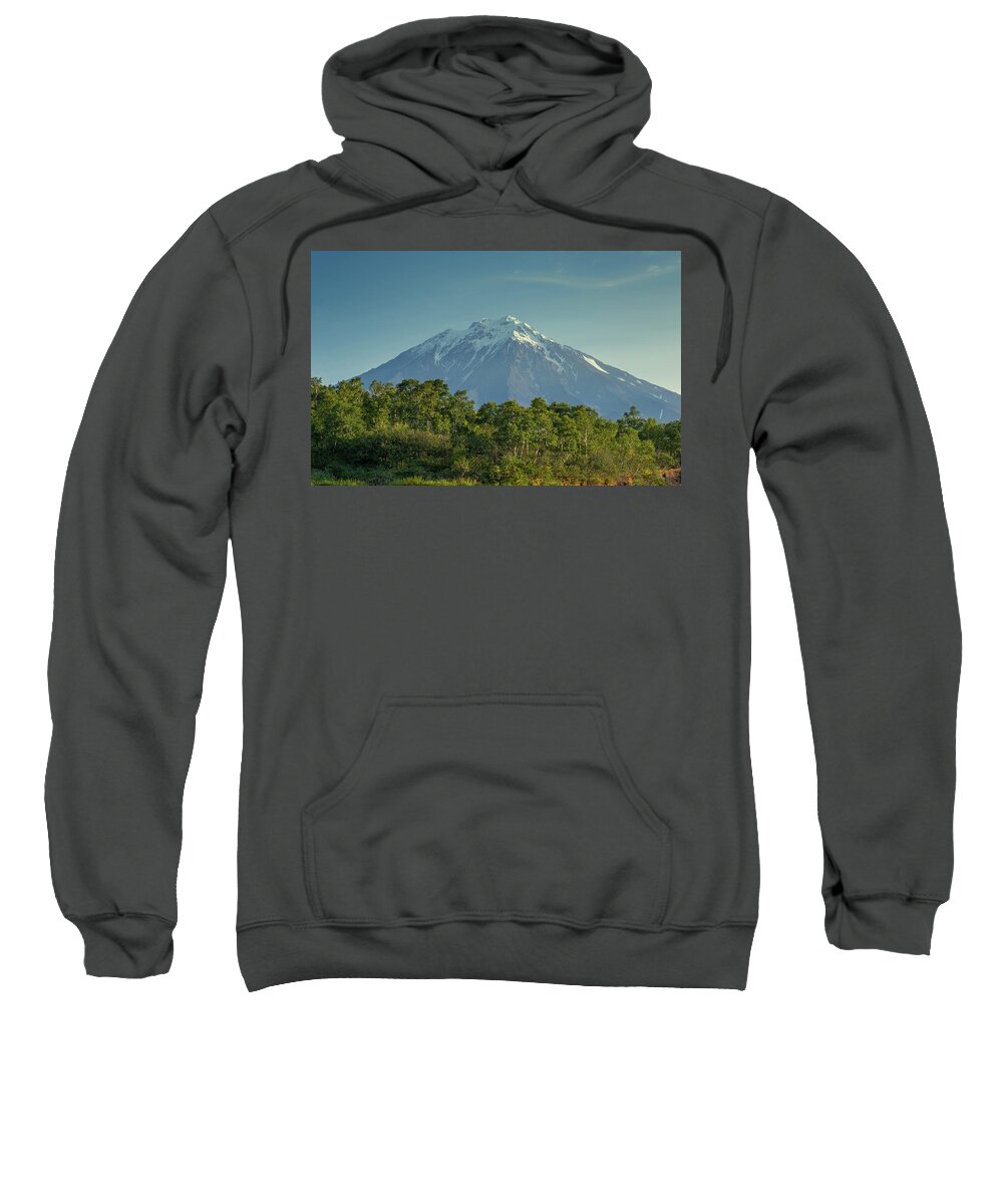 Volcano Sweatshirt featuring the photograph Koryaksky volcano on Kamchatka peninsula by Mikhail Kokhanchikov