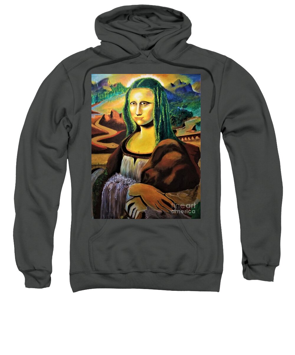 Mona Lisa; La Joconde; La Gioconda; Sweatshirt featuring the painting L E P I H Elle Est Paysage by David G Wilson