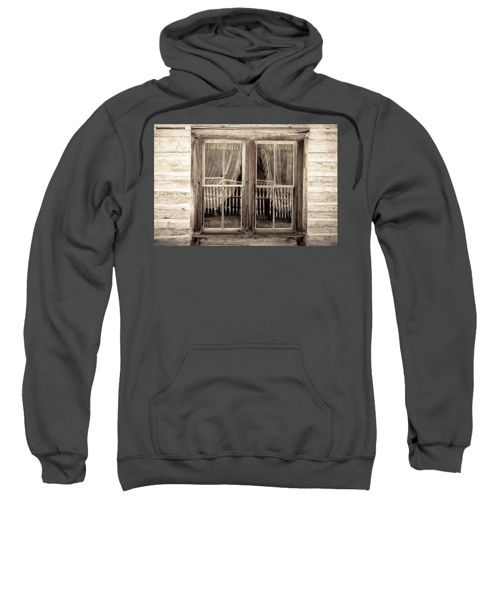 Montana Sweatshirt featuring the photograph Lace Curtains and Picket Fence by Tara Krauss