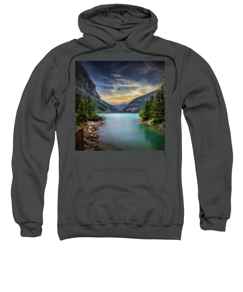 Landscape Sweatshirt featuring the photograph Lake Louise by Chris Boulton