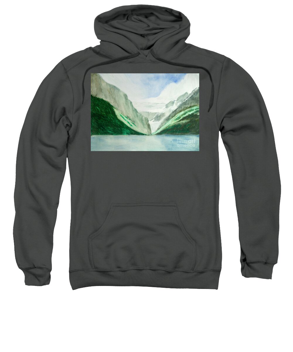 Original Watercolor Sweatshirt featuring the painting Lake Louise Watercolor by Phillip Jones