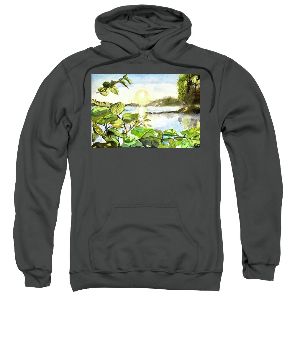 Lake Sweatshirt featuring the painting Lake Winyah by Bryan Brouwer