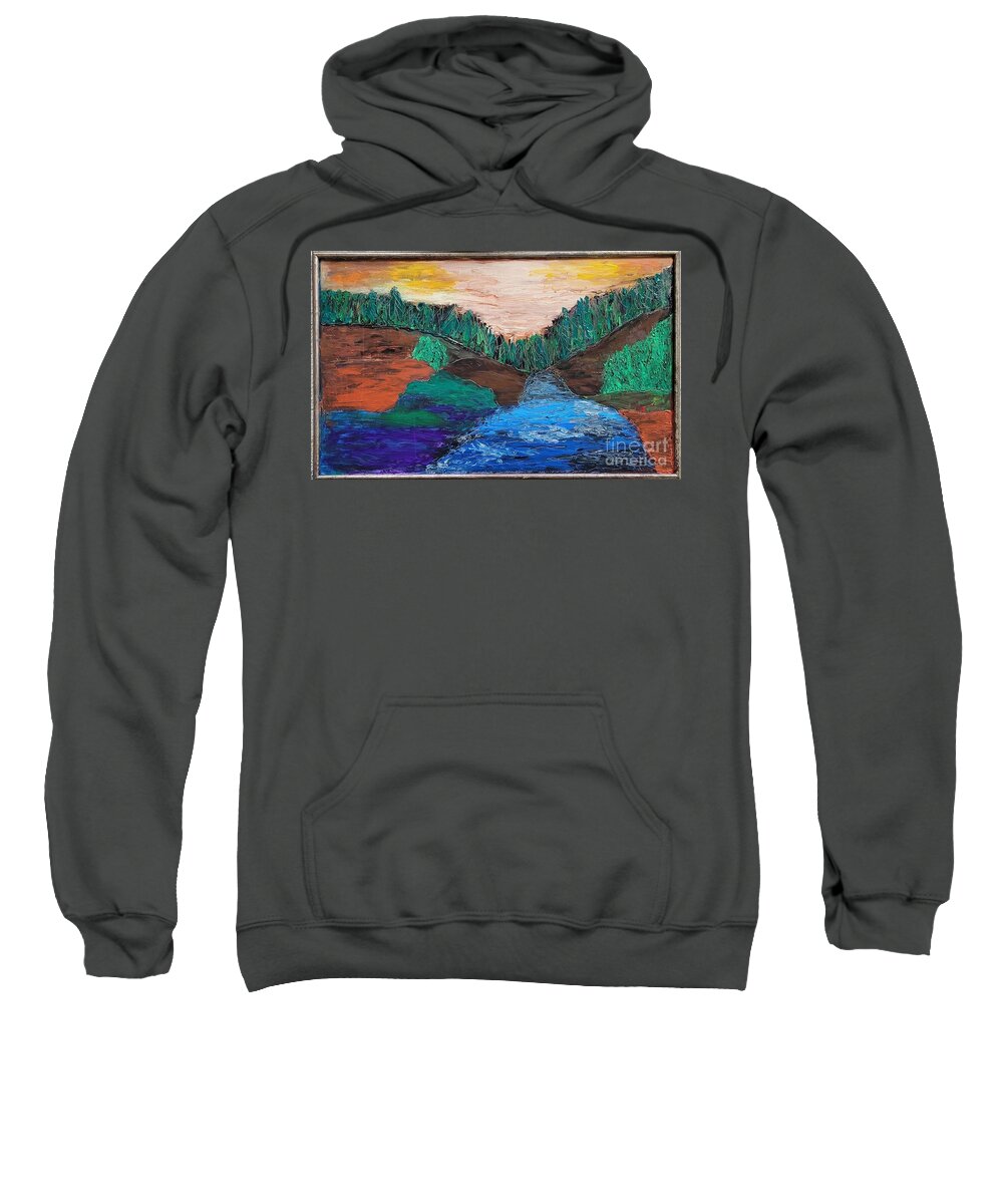  Sweatshirt featuring the painting Landscape by Mark SanSouci