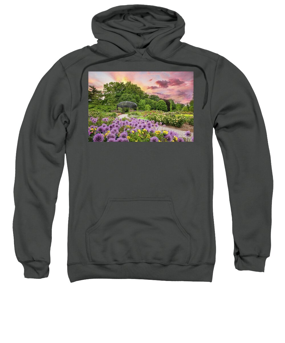 Gardens Sweatshirt featuring the photograph Lavender Garden by Marilyn Cornwell