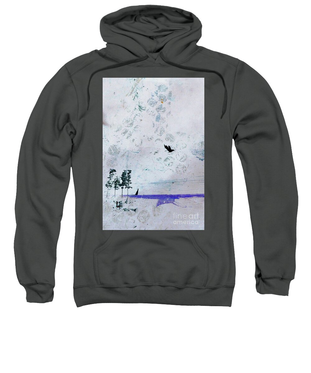 Abstract Sweatshirt featuring the painting Lazy Sunday 300 by Sharon Williams Eng