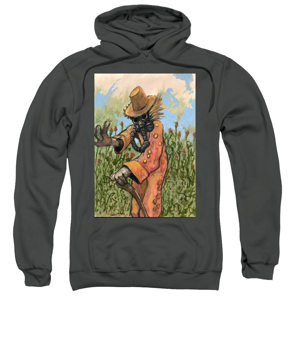 Gas Mask Sweatshirt featuring the painting Le Fou by William Stoneham