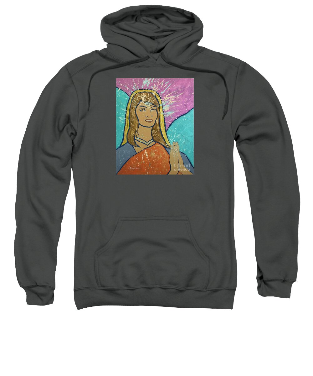 Angels Sweatshirt featuring the painting Let it be magical by Monica Elena