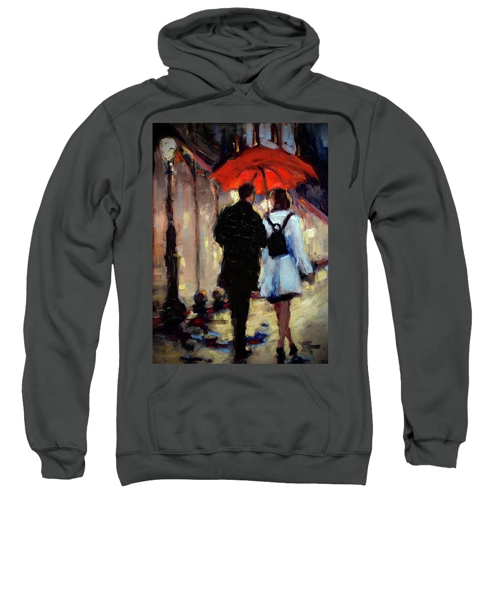 Figurative Sweatshirt featuring the painting Lets do dinner by Ashlee Trcka