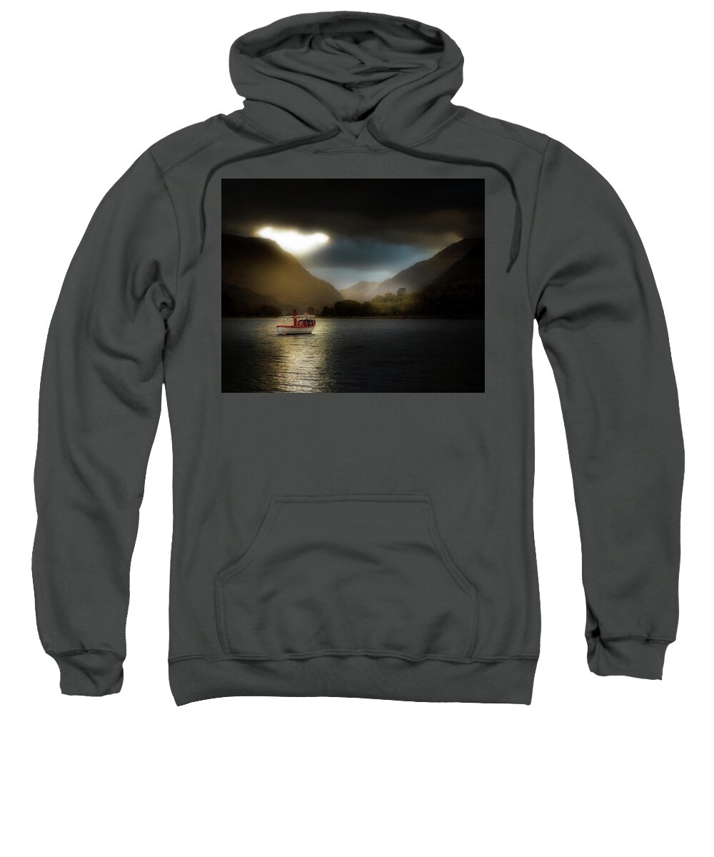 Wales Sweatshirt featuring the digital art Light from the sky by Remigiusz MARCZAK
