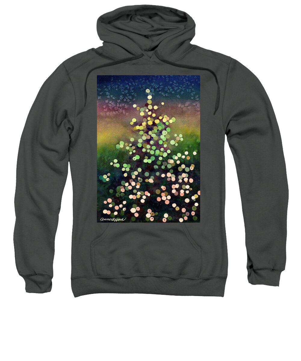 Christmas Painting Sweatshirt featuring the painting Light Up the Season by Anne Gifford