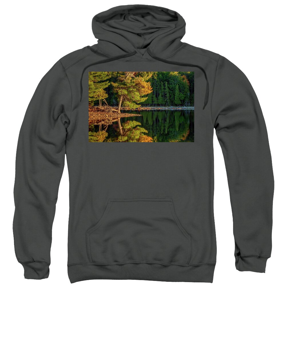 Maine Sweatshirt featuring the photograph Lily Bay State Park 0209 by Greg Hartford