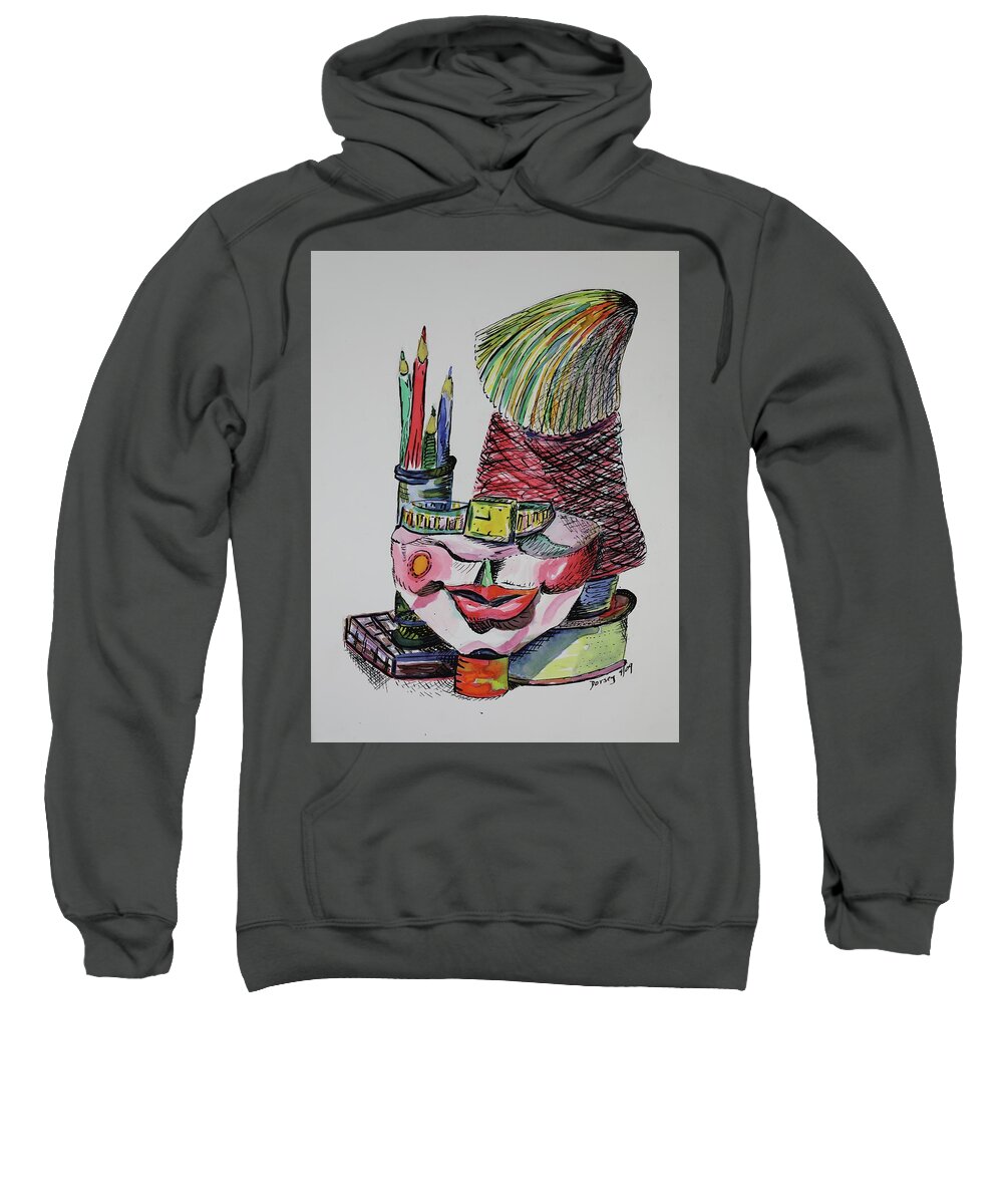 Lips Sweatshirt featuring the painting Lips and Ink by Dorsey Northrup