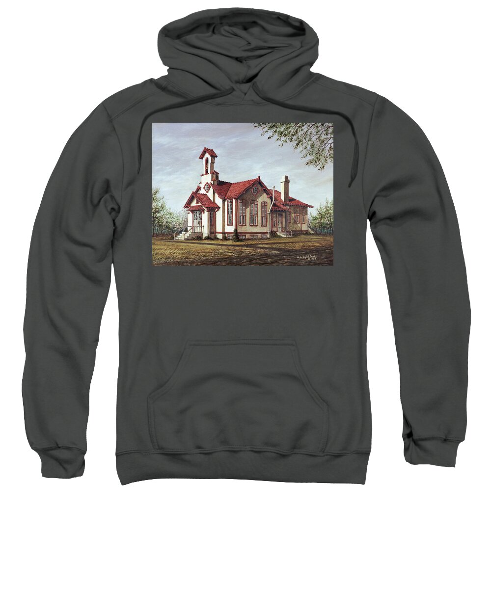 Architectural Landscape Sweatshirt featuring the painting Longview Chapel, Longview Farm by George Lightfoot
