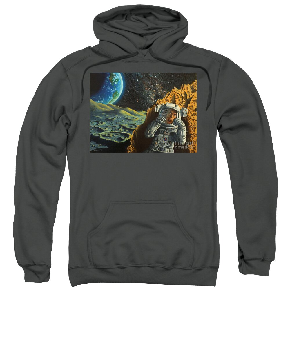 Space Sweatshirt featuring the painting Lost in Space by Ken Kvamme