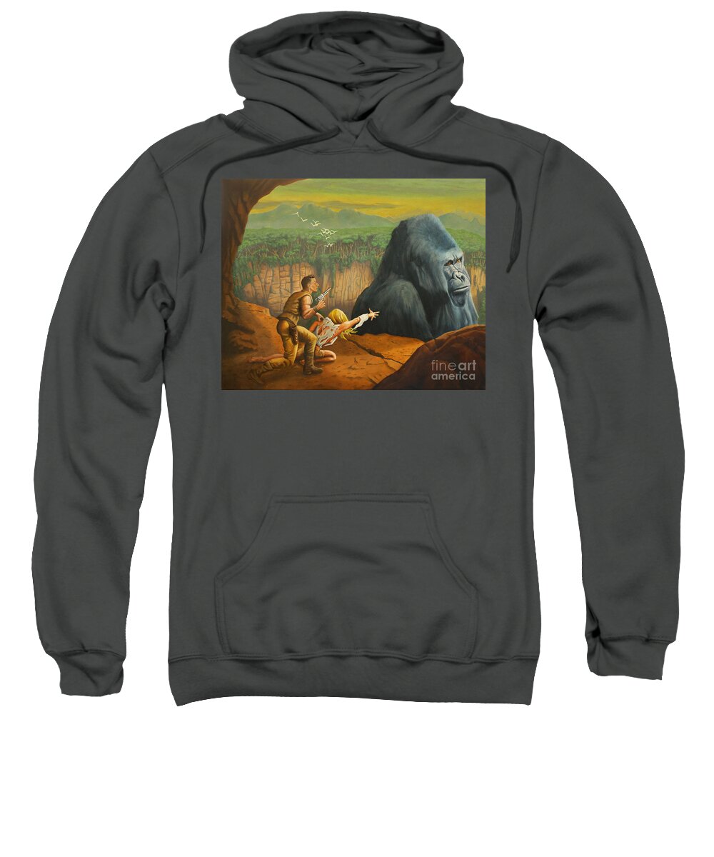 King Kong Sweatshirt featuring the painting Lost Love by Ken Kvamme